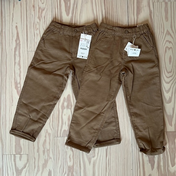 (4 pairs) NWT ZARA Relaxed Fit Khaki Pants 5T - Picture 5 of 7